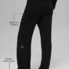 Pantalon en cachemire High-Waist et texture gaufrée - Noir