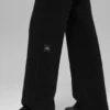 Pantalon en cachemire High-Waist et texture gaufrée - Noir