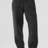 Pantalon en pull chiné - Noir chiné