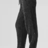 Pantalon en pull chiné - Noir chiné
