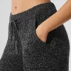 Pantalon en pull chiné - Noir chiné