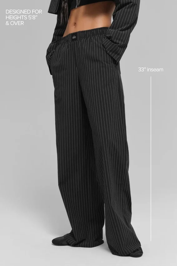 Pantalon à fines rayures Daylight (long) - Noir/Titane