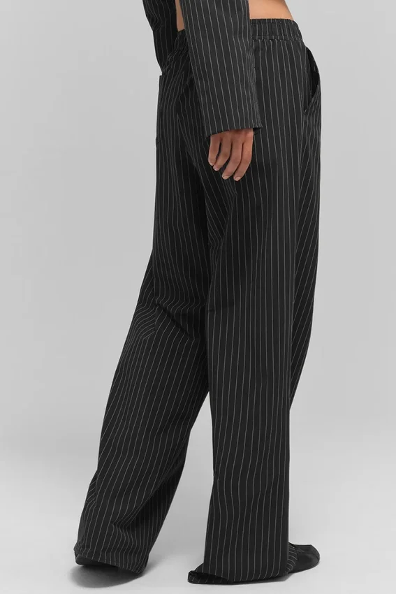 Pantalon à fines rayures Daylight (long) - Noir/Titane