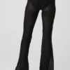 Pantalon Flicker High-Waist en maille - Noir