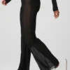 Pantalon Flicker High-Waist en maille - Noir