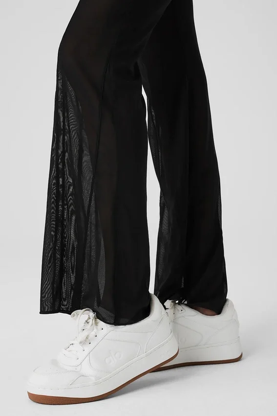 Pantalon Flicker High-Waist en maille - Noir
