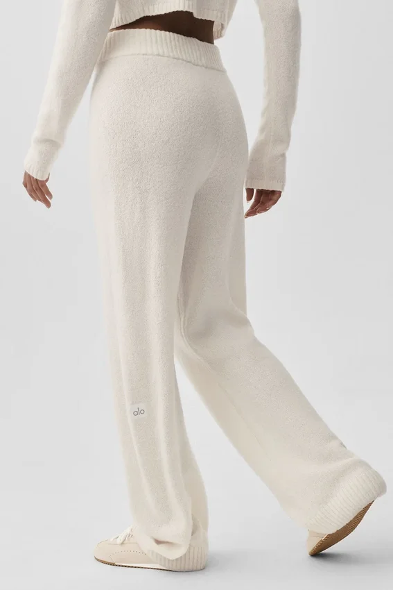 Pantalon High-Waist en laine et cachemire « New Class » - Ivoire