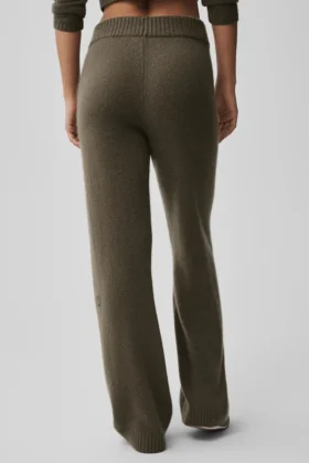 Pantalon High-Waist en laine et cachemire – Olive Tree