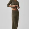 Pantalon High-Waist en laine et cachemire – Olive Tree