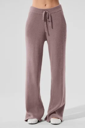 Pantalon High-Waist et jambes larges « Snuggle up Sweater » - Champignon