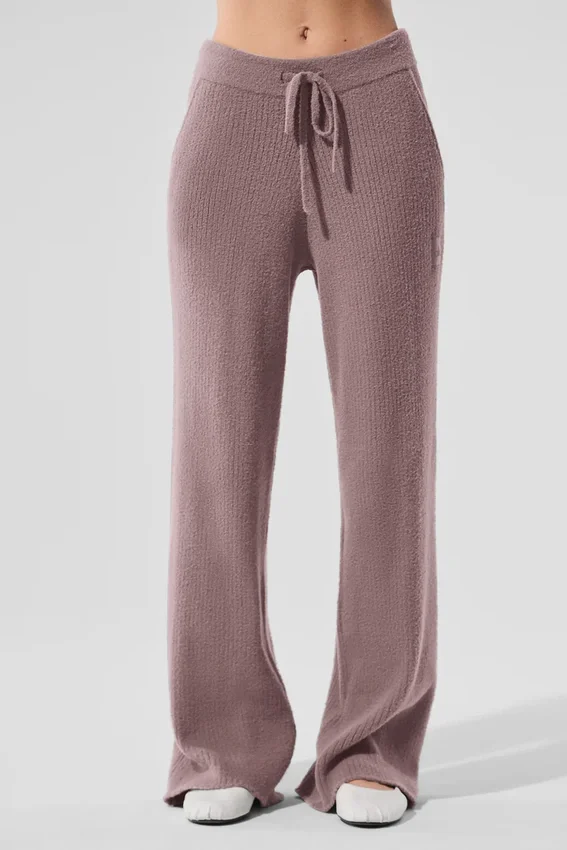 Pantalon High-Waist et jambes larges « Snuggle up Sweater » - Champignon