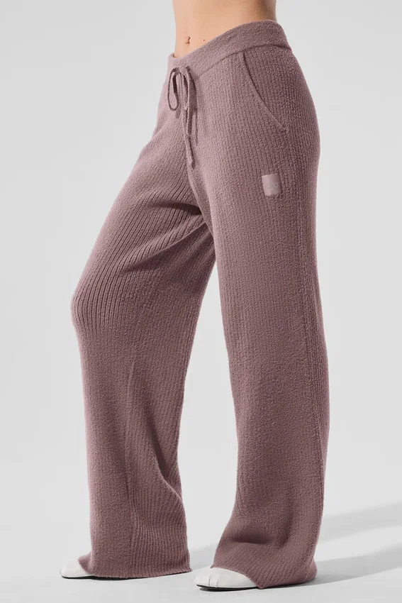 Pantalon High-Waist et jambes larges « Snuggle up Sweater » - Champignon