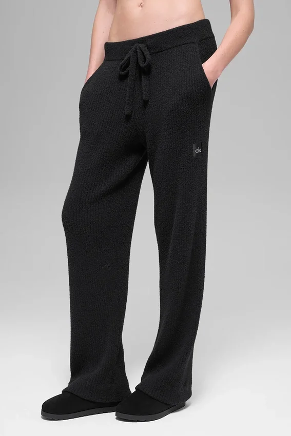 Pantalon High-Waist large Snuggle Up Sweater - Noir