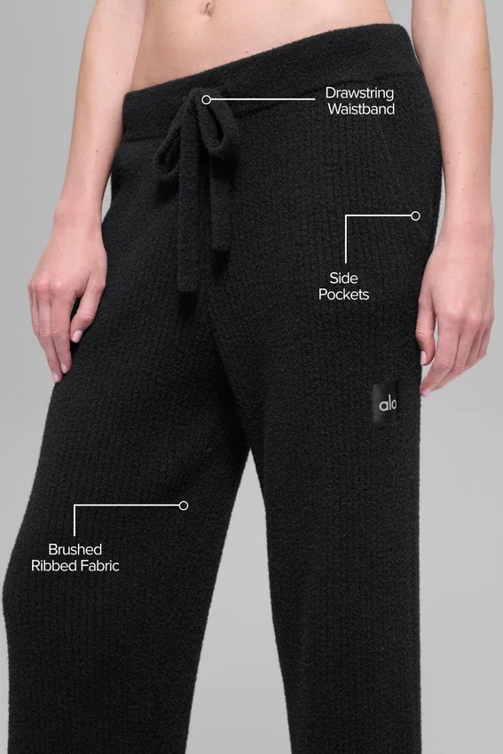 Pantalon High-Waist large Snuggle Up Sweater - Noir