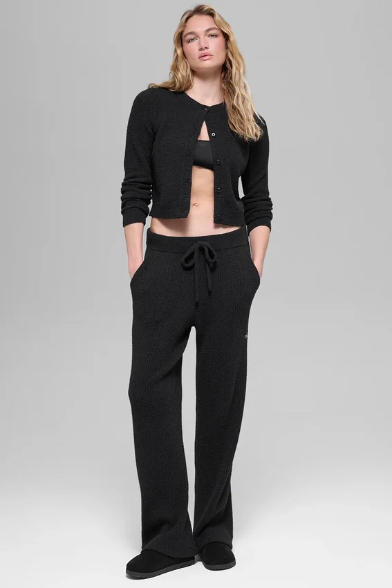 Pantalon High-Waist large Snuggle Up Sweater - Noir
