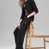 Pantalon High-Waist large Snuggle Up Sweater - Noir