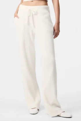 Pantalon High-Waist « Snuggle up Sweater » - Ivoire