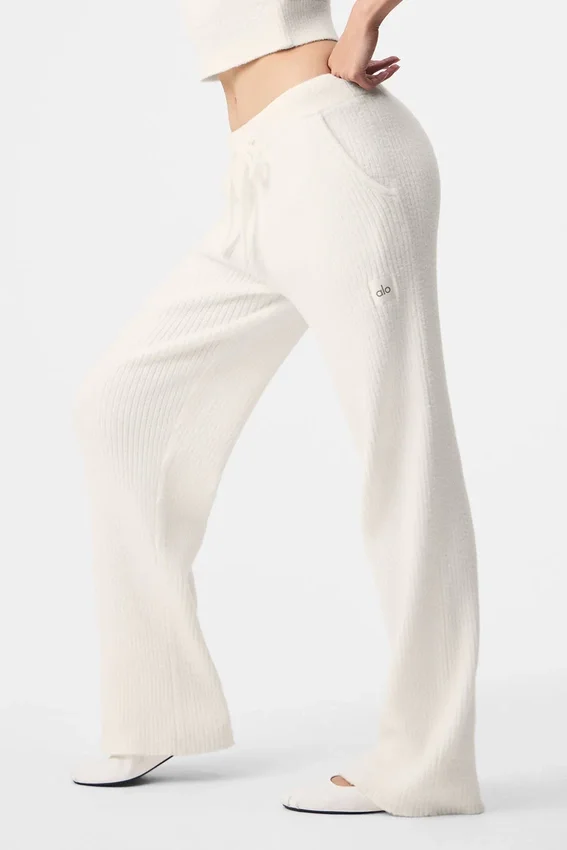 Pantalon High-Waist « Snuggle up Sweater » - Ivoire