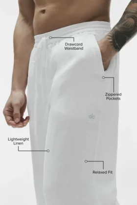 Pantalon à jambes droites Linen Days – Blanc
