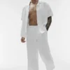 Pantalon à jambes droites Linen Days - Blanc