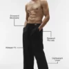 Pantalon à jambes droites Linen Days - Noir