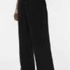 Pantalon à jambes droites Linen Days - Noir