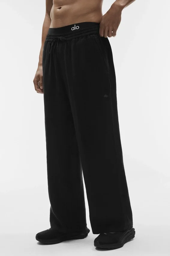 Pantalon à jambes droites Linen Days - Noir