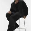 Pantalon à jambes droites Linen Days - Noir