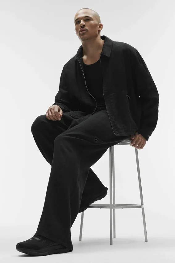 Pantalon à jambes droites Linen Days - Noir