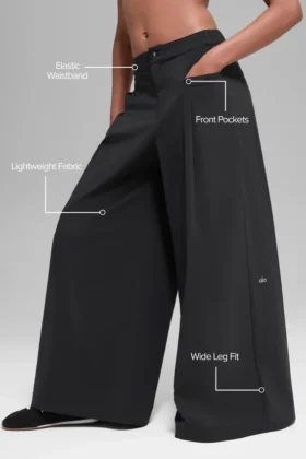 Pantalon à jambes larges Main Act – Noir