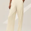 Pantalon à jambes larges Riviera en mélange de lin - Beige sable
