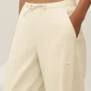 Pantalon à jambes larges Riviera en mélange de lin - Beige sable