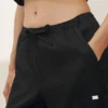 Pantalon à jambes larges Riviera en mélange de lin – Noir