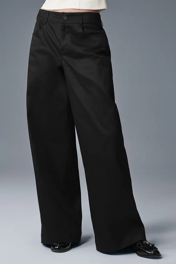 Pantalon à jambes larges Wanderlust - Noir