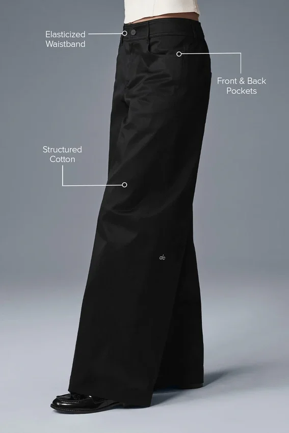 Pantalon à jambes larges Wanderlust - Noir