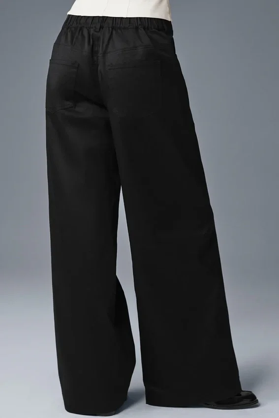 Pantalon à jambes larges Wanderlust - Noir