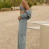 Pantalon large Breezy (coupe classique) - Gris lunaire