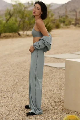 Pantalon large Breezy (coupe classique) - Gris lunaire