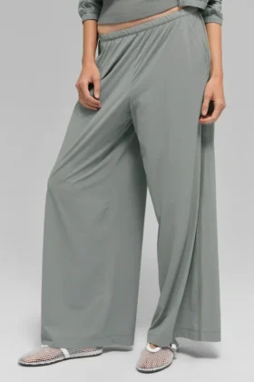Pantalon large Breezy (coupe classique) – Gris lunaire