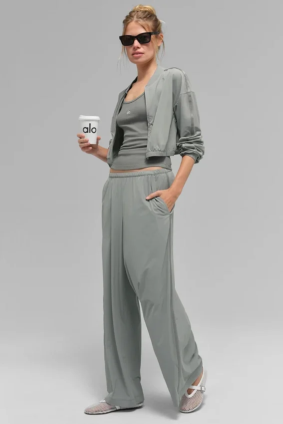 Pantalon large Breezy (coupe classique) - Gris lunaire