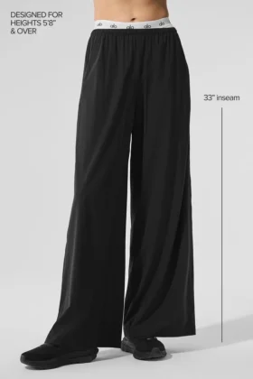 Pantalon large Breezy (long) – Noir