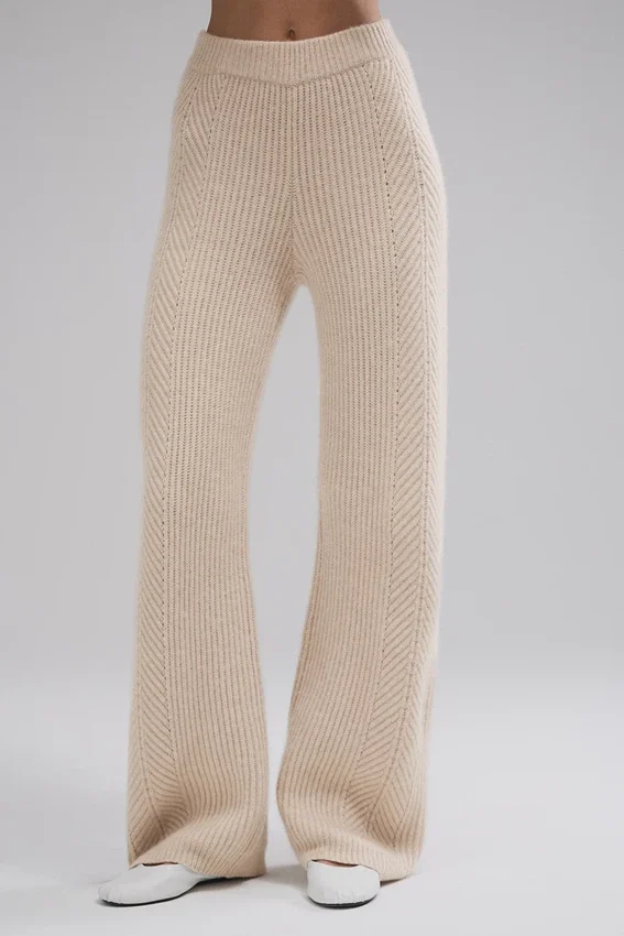 Pantalon large en cachemire Winter Magic – Birch Heather
