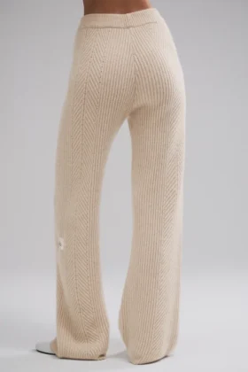 Pantalon large en cachemire Winter Magic – Birch Heather