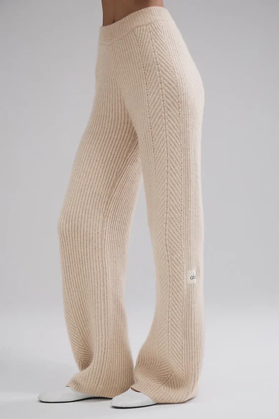 Pantalon large en cachemire Winter Magic – Birch Heather