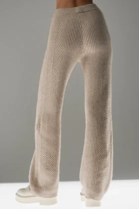 Pantalon large en cachemire Winter Magic – Flax Heather