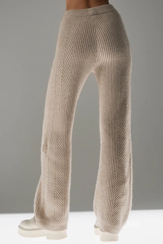 Pantalon large en cachemire Winter Magic – Flax Heather