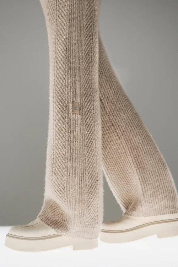 Pantalon large en cachemire Winter Magic – Flax Heather