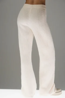Pantalon large en cachemire Winter Magic – Ivoire