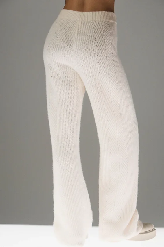 Pantalon large en cachemire Winter Magic - Ivoire