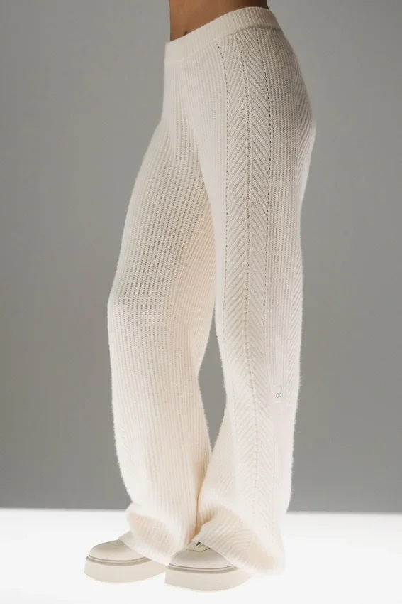 Pantalon large en cachemire Winter Magic - Ivoire
